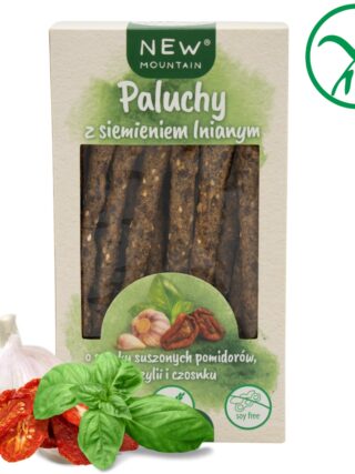 Paluchy lniane z suszonymi pomidorami, bazylią i czosnkiem